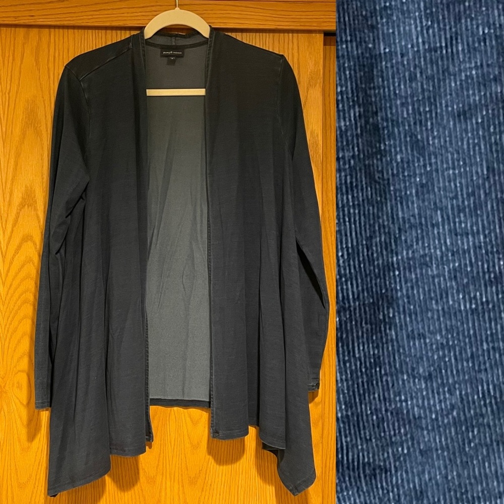 Pure Jill Indigo by J. Jill Convertible Drape Front Cardigan/Wrap Top, Sz M